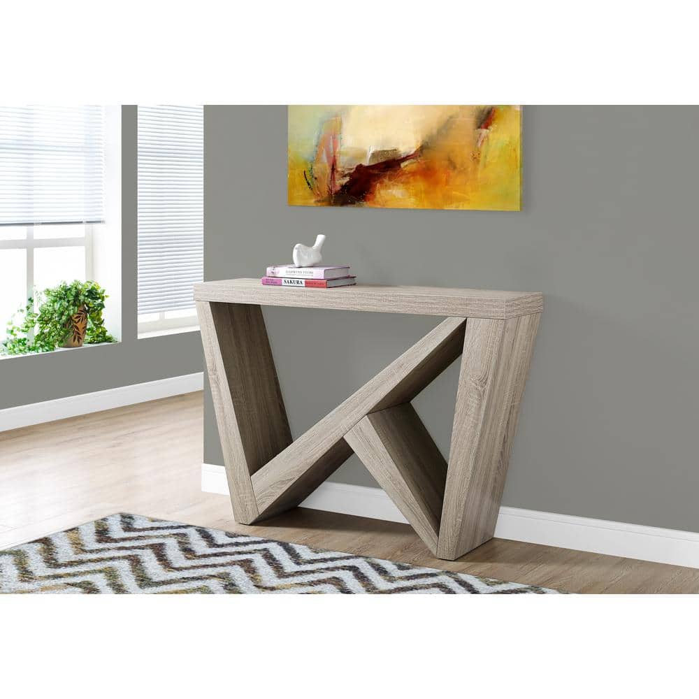 Gray Wood Modern Rectangular Console Table