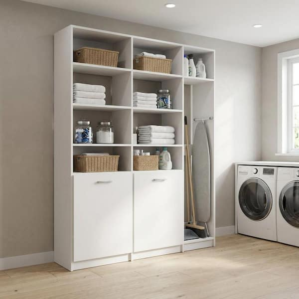 MODULAR CLOSETS Alto Laundry Room 63 in. W Grey 2-Shelf Tower with