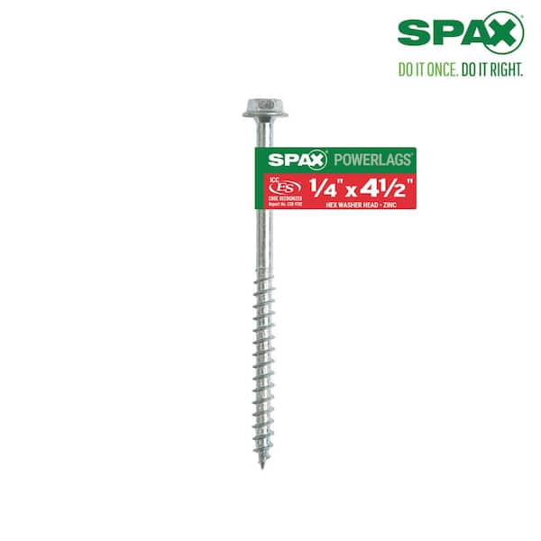 SPAX 1/4 in. x 4- 1/2 in. Powerlag Hex Drive Washer Head Zinc Coated Lag Screw