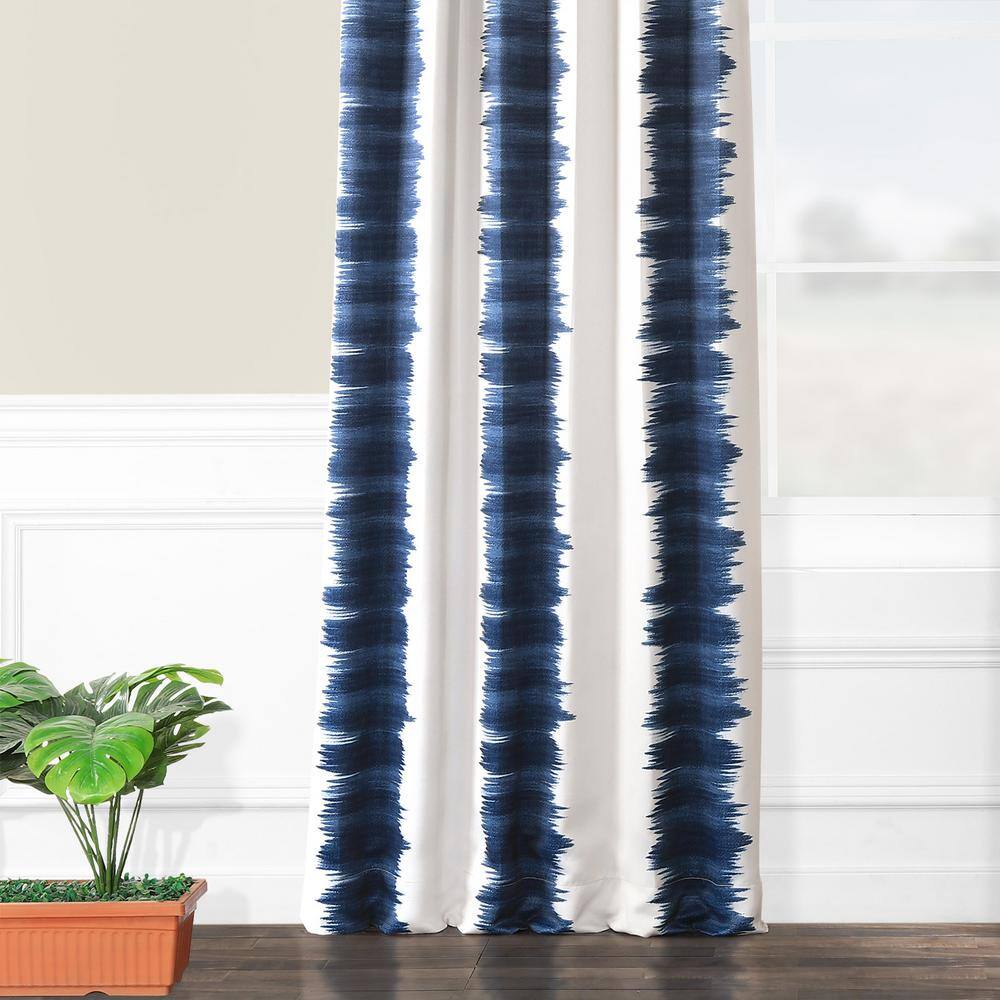Flambe Blue Ikat Print Blackout Twin Curtains