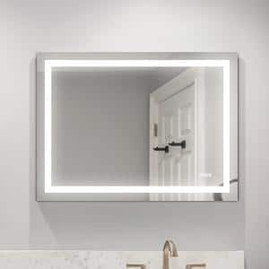 48 in. W x 36 in. H Rectangular Aluminum Framed Wall Bathroom Vanity Mirror  in Clear with Dimmable & Anti-Fog Function MSWY-1 - The Home Depot