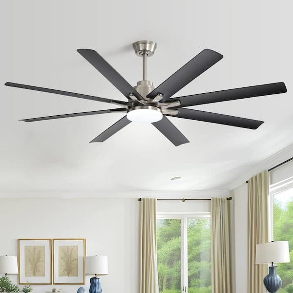 66 in. Indoor/Outdoor Nickel Smart Ceiling Fan with LED Light and Remote App Control