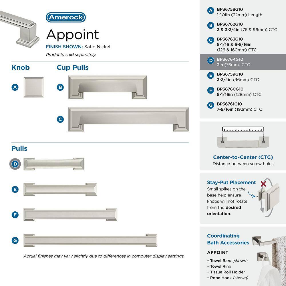Brushed Nickel Traditional Cabinet Bar Pull with Mounting Hardware