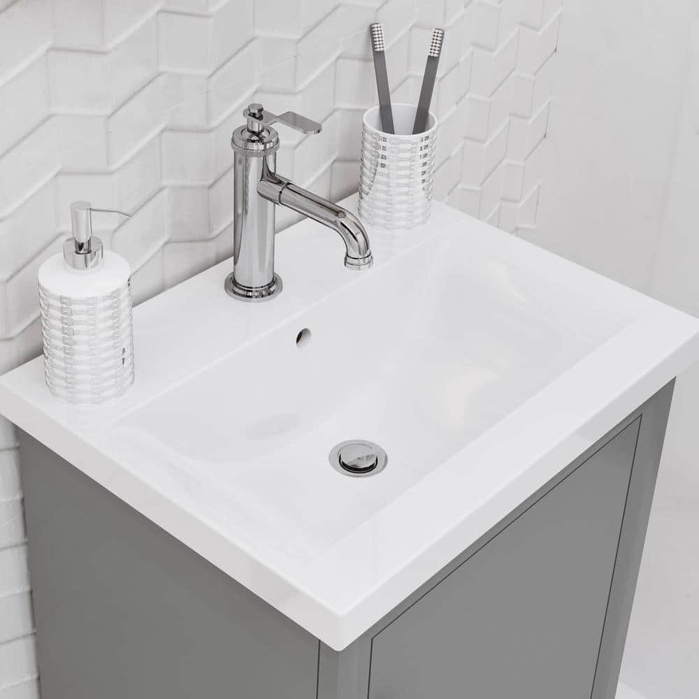 Elsa 20" Cashmere Gray Single Bathroom Vanity with Ceramic Sink