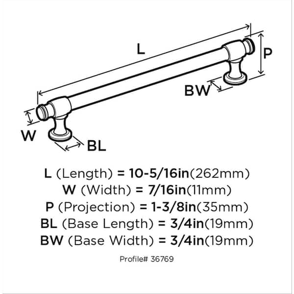 Amerock Winsome 8-13/16 in. (224mm) Traditional Champagne Amerock Winsome 8-13/16 in. (224mm) Traditional Champagne