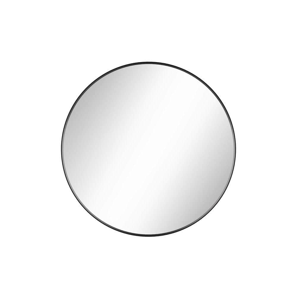 28 in. W x 28 in. H Round Aluminum Framed Wall Bathroom Vanity Mirror in Black price history on PriceWatchPro