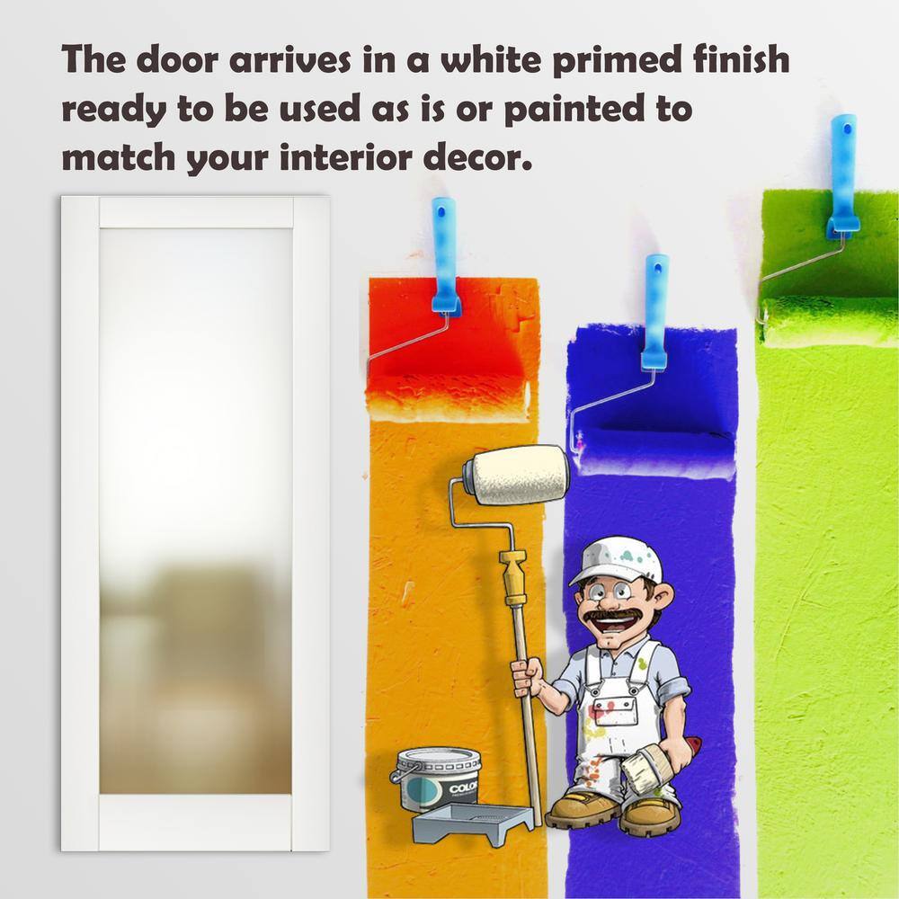 Primed White 48" x 80" MDF 10 Lite Clear Glass Prehung Double Door