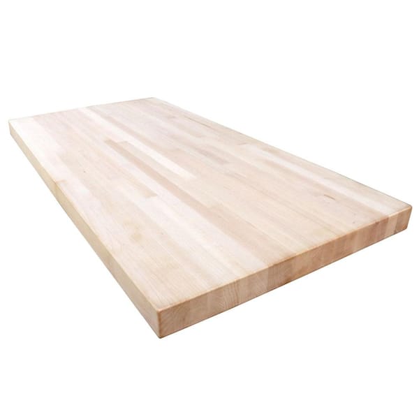 HARDWOOD REFLECTIONS 6 ft. L x 25 in. D Unfinished Maple Solid Wood Butcher Block Countertop With Eased Edge