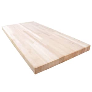 8 ft. L x 25 in. D Unfinished Maple Solid Wood Butcher Block Countertop With Eased Edge
