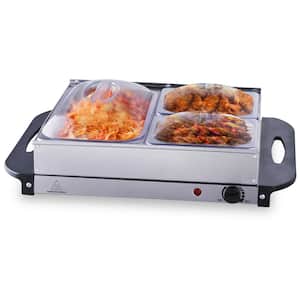 Electric Buffet Server and Food Warmer, 14 in. x 14 in. Portable Stainless Steel Chafing Dish Set with Temp Control