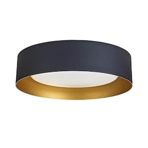 Marley 15.75 in. Black and Gold Selectable LED Flush Mount Ceiling Light