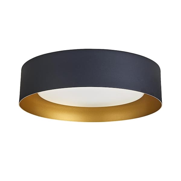 Bromi Design Marley 15.75 in. Black and Gold Selectable LED Flush Mount Ceiling Light