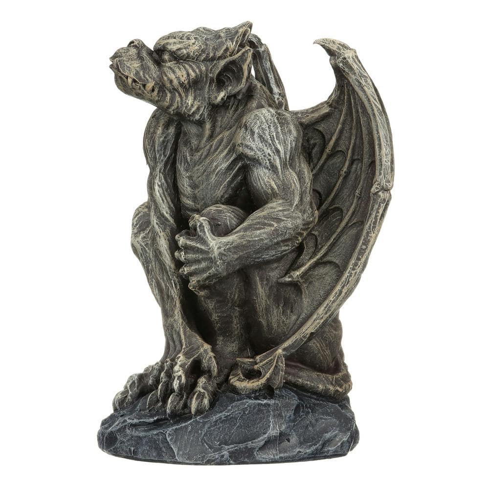 Silas Medium Gray Resin Gothic Gargoyle Sentry Statue
