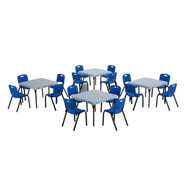 Lifetime 20-Piece Blue and White Children's Tables and Chairs Set