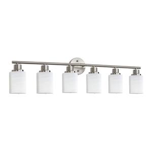 thumbnail image 2 of 6-Light Vanity Lights For Bathroom,Brushed Nickel Bathroom Lighting... 2 of 12