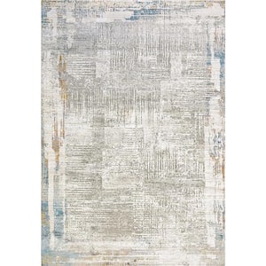 Valley Grey/Blue 9 ft. x 12 ft. 10 in. Traditional Viscose Area Rug