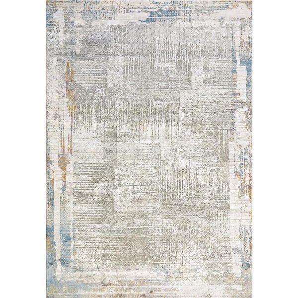 Dynamic Rugs Valley Grey/Blue 5 ft. 3 in. x 7 ft. 7 in. Traditional Viscose Area Rug