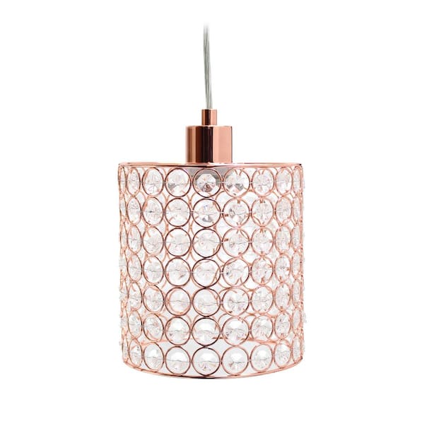 Elegant Designs Elipse 1 Light Rose Gold Cylinder Pendant Pt1001 Rgd The Home Depot Elegant Designs Elipse 1 Light Rose, Pink And Rose Gold Ceiling Light Shade