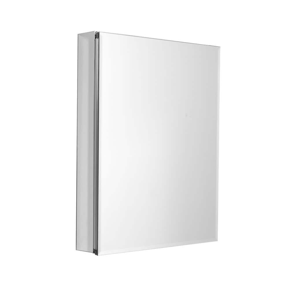 Zenna Home 20 in. x 26 in. x 4.7 in Recessed or Surface Mount Beveled Mirror Medicine Cabinet in Aluminum, Silver