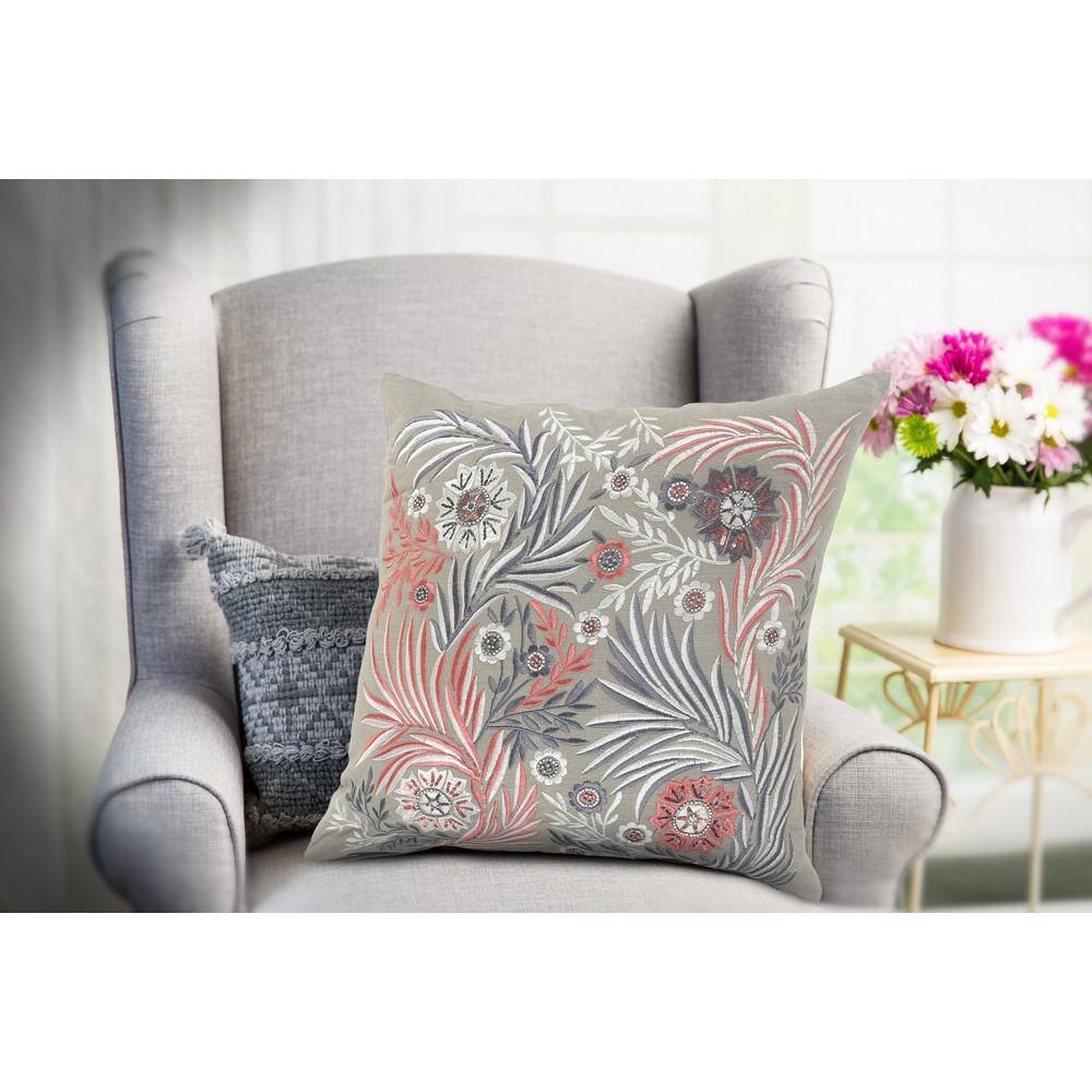 Floral Multicolor Cotton Square Throw Pillow Set