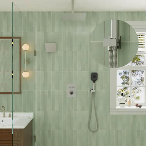 YSNOL All Metal Handheld Shower Head Holder- Matte Black - Adjustable Shower Wand Holder with