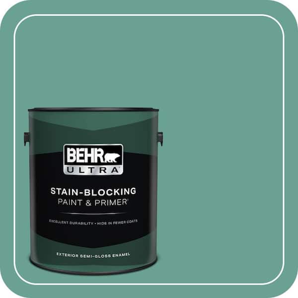 BEHR ULTRA 1 gal. #T17-15 Jade Dragon Semi-Gloss Enamel Exterior Paint & Primer