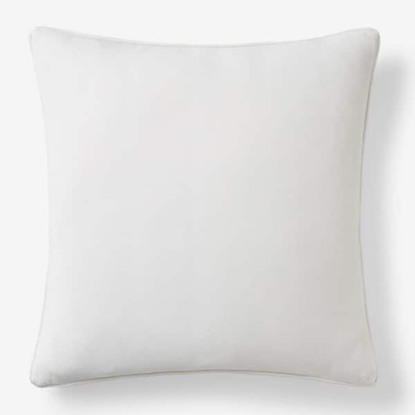 The Company Store Legends Luxury Cream Velvet 24 in. X  24 in. Throw Pillow Cover