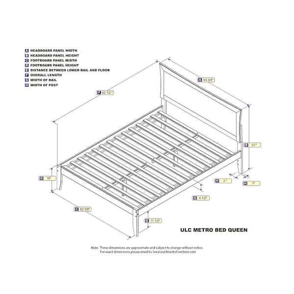 AFI Metro Espresso Queen Platform Bed with Open Foot Board AR9041001 ...