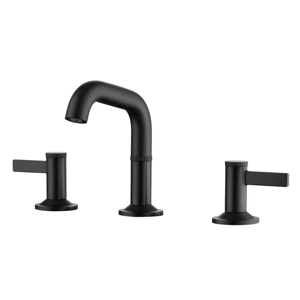 Maesson 8 in. Widespread Double Handle Lavatory Bathroom Sink Faucet with Drain Assembly in Matte Black price history on PriceWatchPro