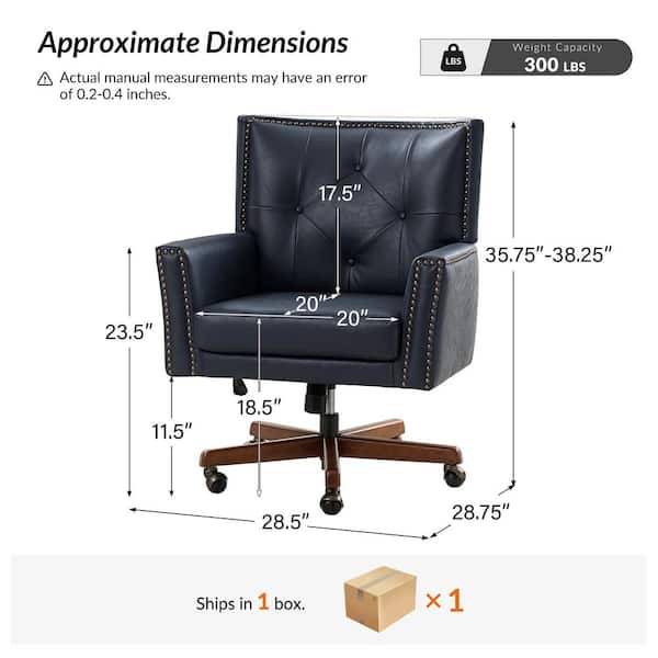 JAYDEN CREATION Michelle Faux Leather Transitional Swivel Office