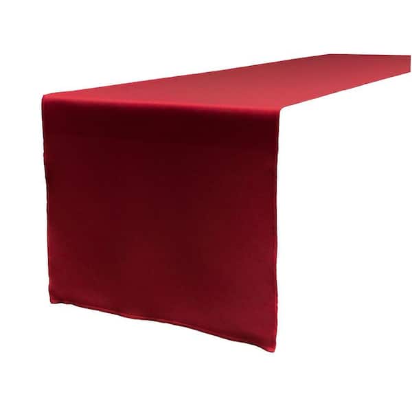 14 in. x 108 in. Cranberry Polyester Poplin Table Runner