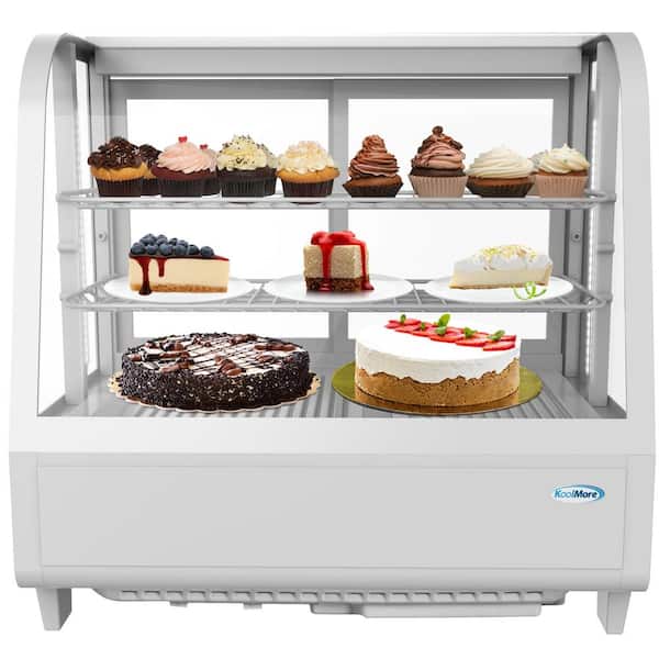 Koolmore 3 6 Cu Ft Commercial Refrigerator Countertop Display Case In White Kt27 3w