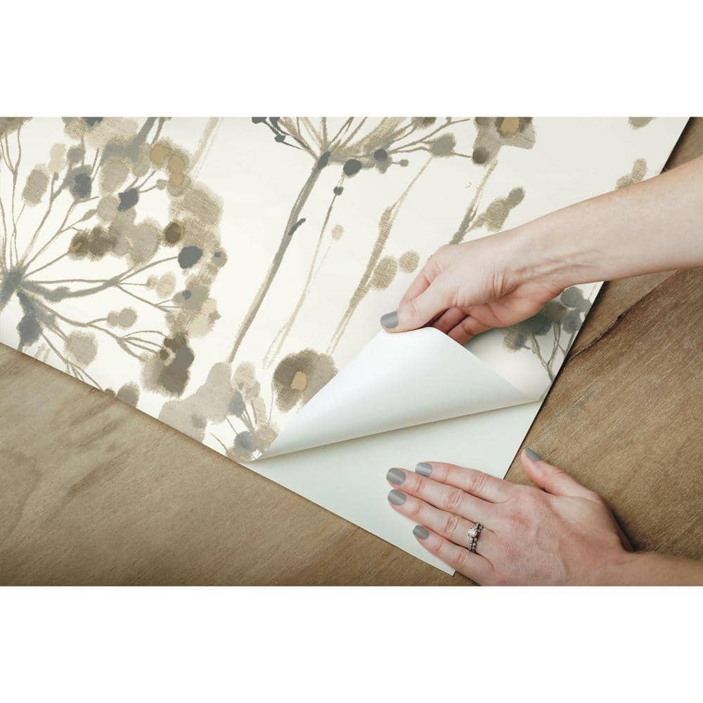 Neutral Floral Watercolor Peel and Stick Wallpaper