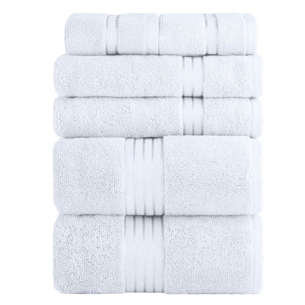 Unbranded 6-Piece White 100% Cotton Bath Towel Set
