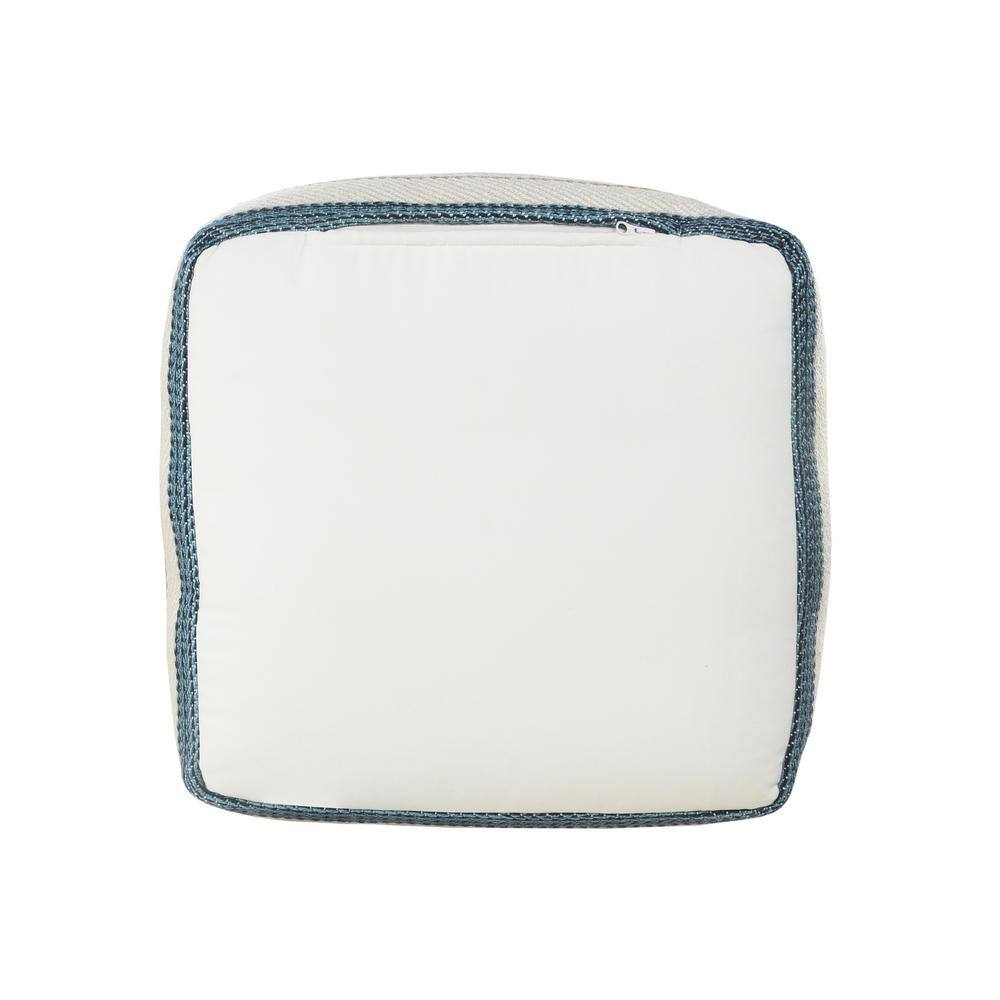 Multicolor Striped Polyester Indoor/Outdoor Pouf Ottoman