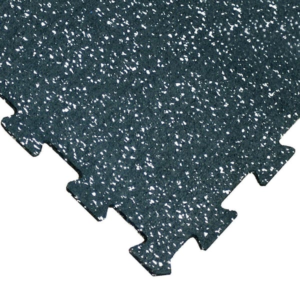Rubber-Cal ReUz White Speckle 20 in. x 20 in. x 0.24 in. Rubber Exercise/Gym Flooring Tiles (256 Tiles/Pack) (711 sq. ft.)