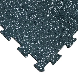 ReUz 0.24 in. T x 1.6 ft. W x 1.6 ft. L White Speckle Rubber Flooring Tiles (88 sq. ft.) (32-Pack)