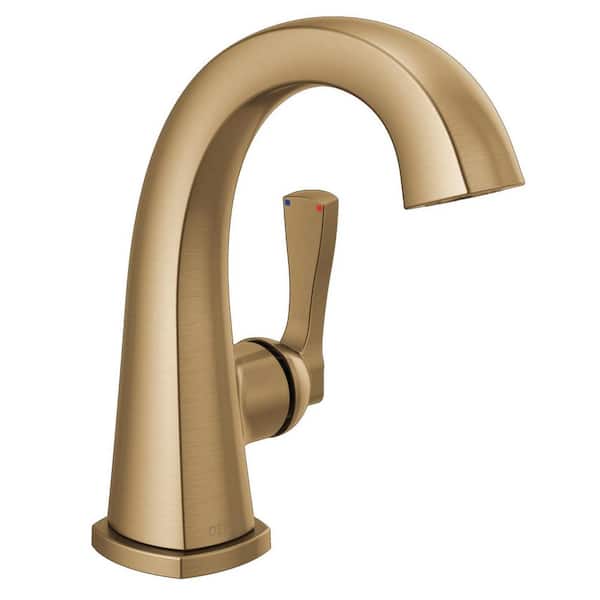 Delta Stryke Gold Single Handle Single Hole Bathroom Faucet with Metal Pop-Up Assembly in Lumicoat Champagne Bronze