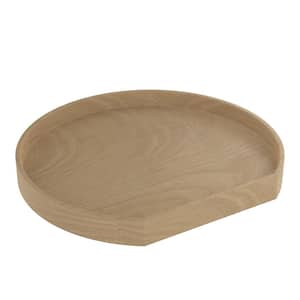 1-Shelf Natural Maple 22 in. Lazy Susan D-Shape with Swivel Bearings