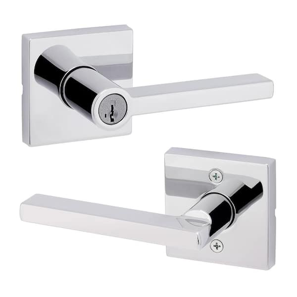 Square Key Handle Kwikset Halifax Polished Chrome Keyed Storeroom Square Door Handle ...