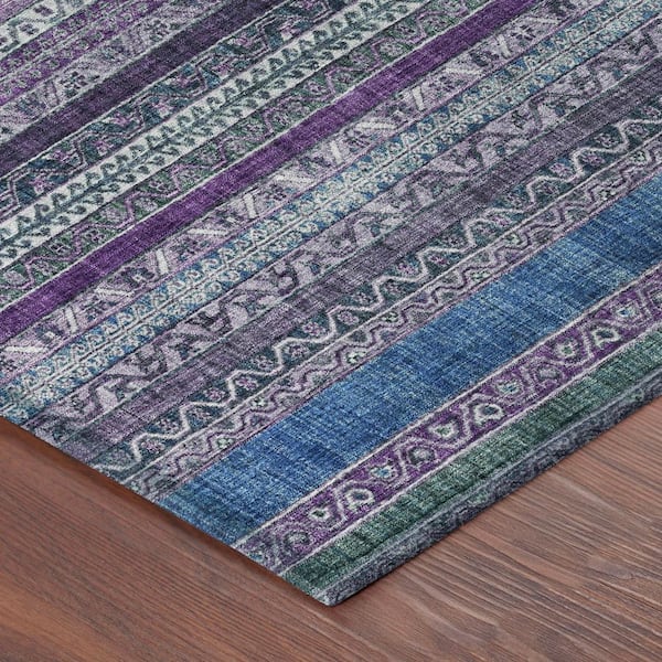 Chantille Machine Washable Indoor/Outdoor Abstract ACN2741 Purple 5 ft. x 7 ft. 6 in. Area Rug