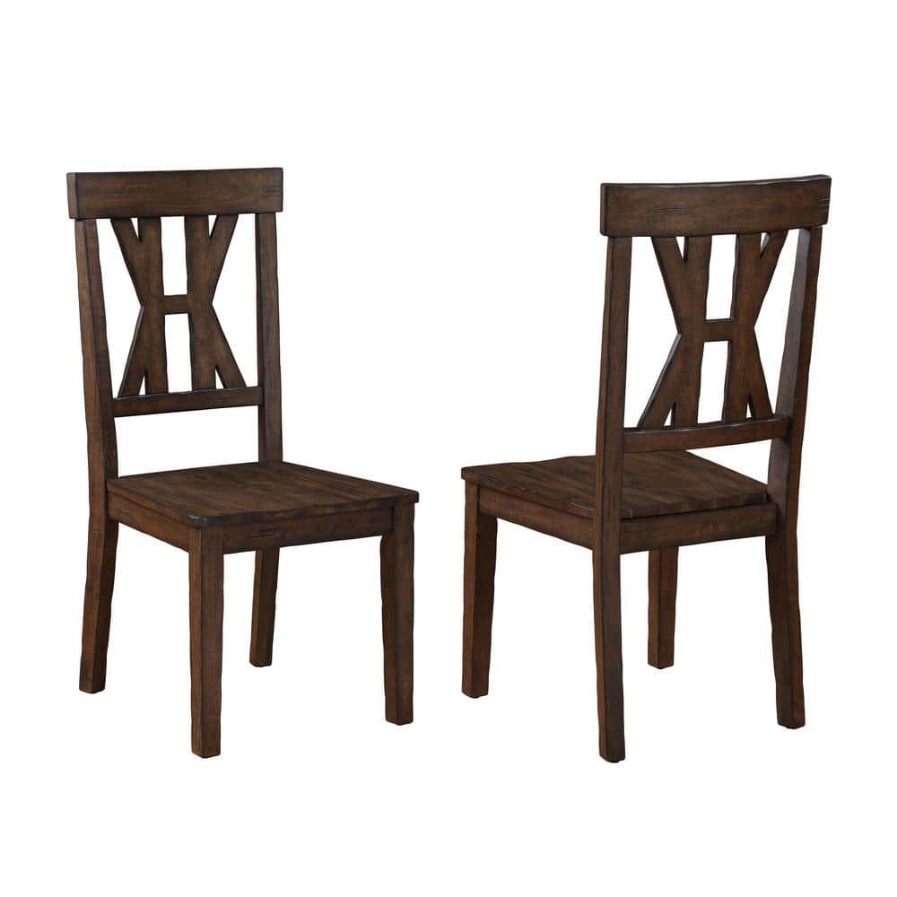 Auburn 126" Dark Brown Acacia Wood Dining Table with 6 Chairs