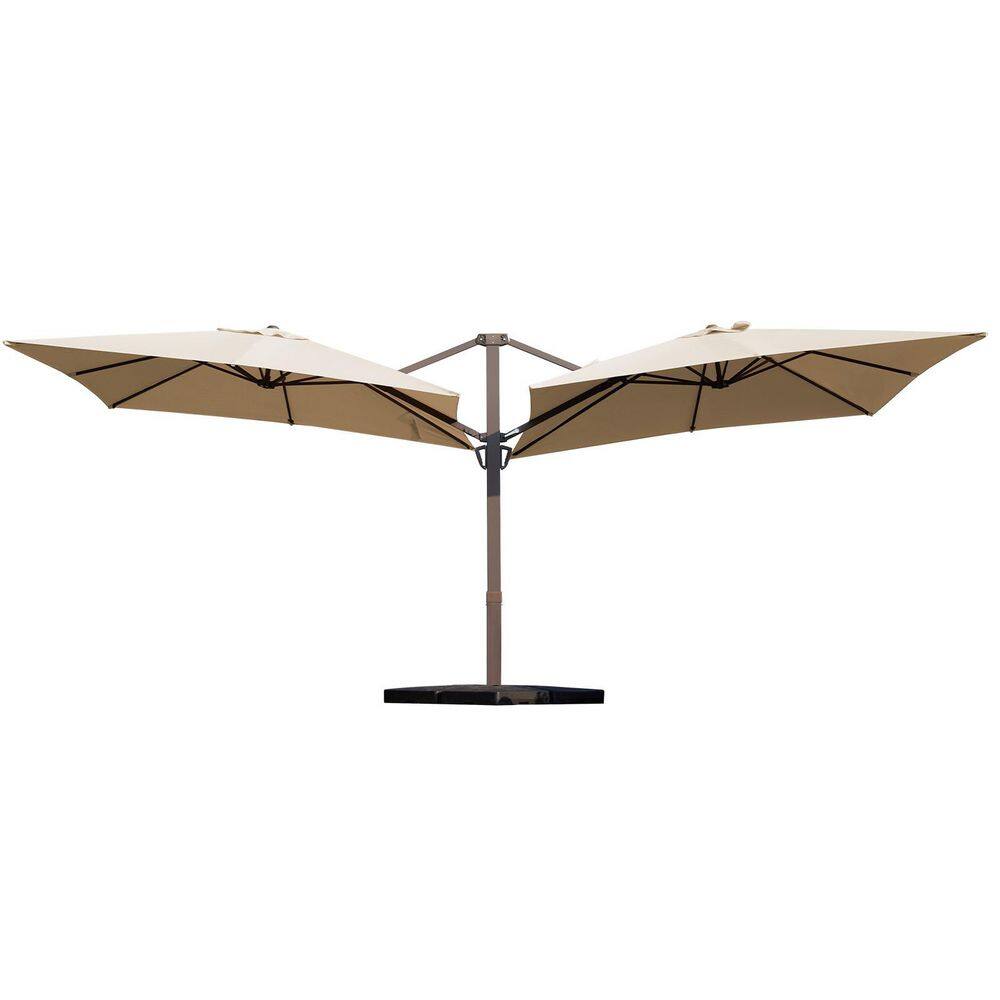 10 ft. X 10 ft. Double-Sided Aluminum Cantilever Patio Umbrella With Base and Tilt in Beige price history on PriceWatchPro
