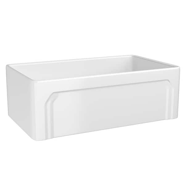 Jasmie Farmhouse Series 30 in. Apron Front Kitchen Sink Single Bowl Black Fireclay Sink with Bottom Grids and Drain Barn Sink