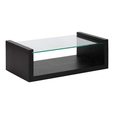 Glass Shelving Storage, Set Of 2 Traditional Shelves White 15.75 Threshold