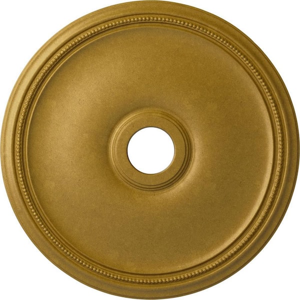 Ekena Millwork 1-3/4 in. x 24 in. x 24 in. Polyurethane Theia Ceiling Moulding, Pharaoh's Gold