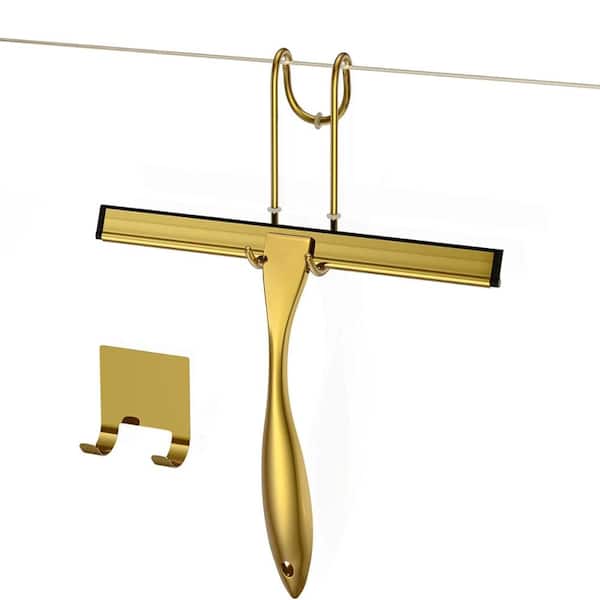 10 Inch Stainless Steel Shower Squeegee and Window Squeegee,Gold