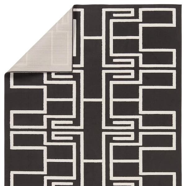 Odion 5 ft. x 8 ft. Black/White Geometric Indoor/Outdoor Area Rug