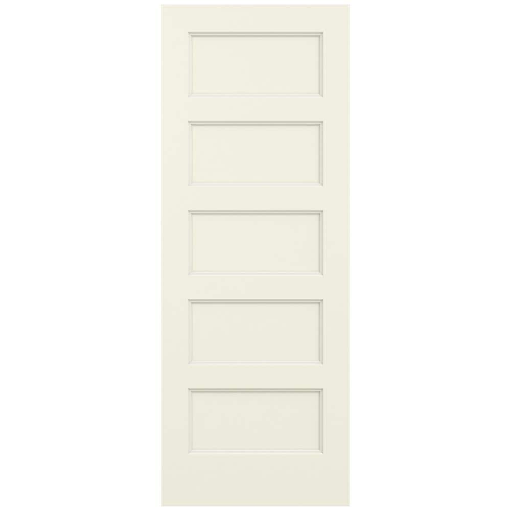 JELD-WEN 30 In. X 80 In. Conmore French Vanilla Paint Smooth Solid Core ...