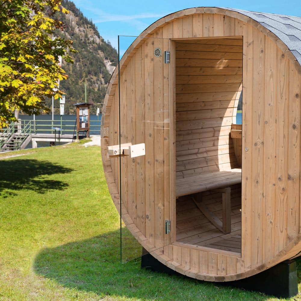 Woodbridge 4-Person Medium Brown Cedar Wet/Dry Sauna